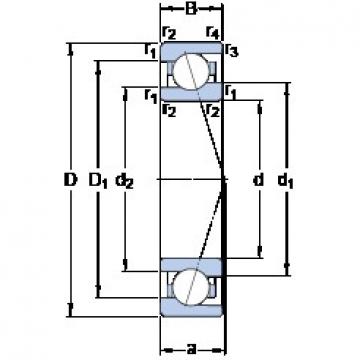 10 mm x 22 mm x 6 mm  SKF 71900 ACE/HCP4A DBB, DFF, DBT, DFT, DTT, rodamientos de precisión Quadruplex