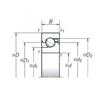 60 mm x 120 mm x 20 mm  NSK 60TAC120B Husillo de alta precisión para cojinetes de torno