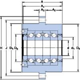 SKF FBSA 209/QFC DBB, DFF, DBT, DFT, DTT, rodamientos de precisión Quadruplex